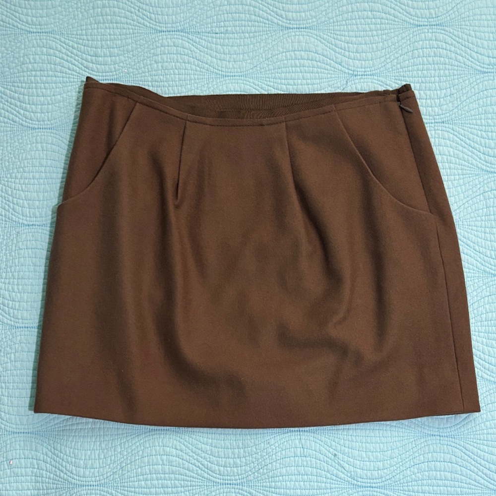 Jcrew Olive Wool Blend Skirt
